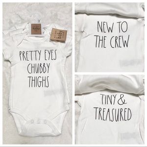 🆕Rae Dunn 3pk PRETTY EYES CHUBBY THIGHS Bodysuits